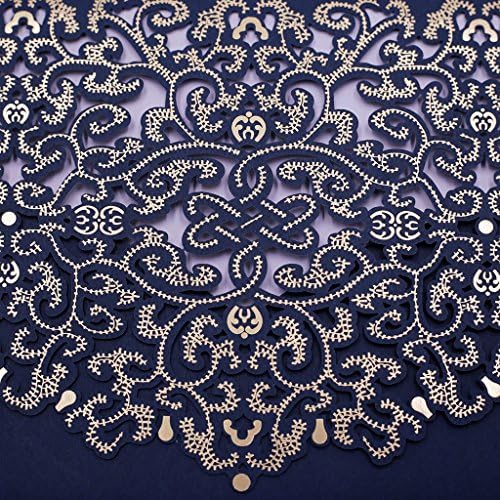 FOMTOR 50-Pack Blue Laser Cut Wedding Invitation Cards Set w/Envelopes & Inserts & Seals – for Wedding, Bridal Shower, Graduation, Birthday Party, Engagement, Anniversary - Image 7