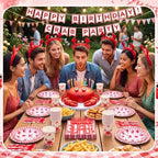 Funnymoom 400 Pcs Crab Boil Birthday Party Supplies for 50 Guest Seafood Disposable Plates Napkin Cup Spoon Fork Knives for Birthday Picnic BBQ Crab Seafood Boil Party Supplies - Image 6