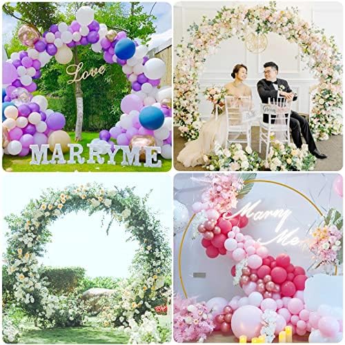 Fomcet Round Backdrop Stand Gold 8ft Circle Arch Large Metal Wedding Arch - Image 7