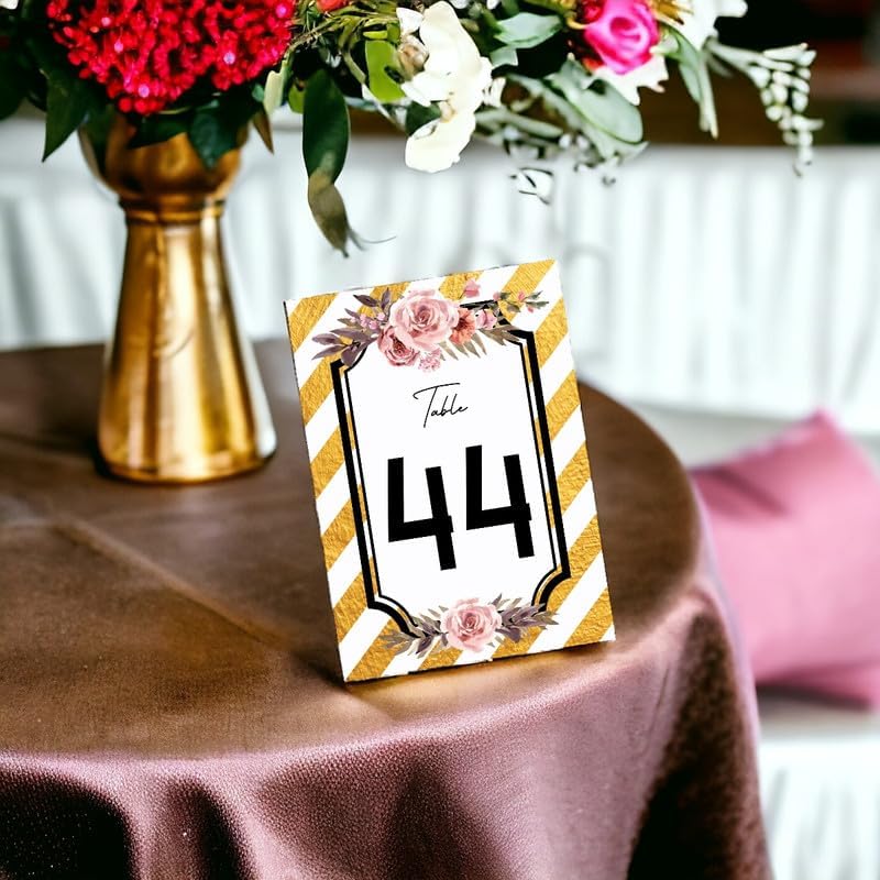 Rose Flower Table Cards Number 1-40 Double Sided For Wedding Reception Event Party Baby Shower Birthday 4x6, AT-TABLE-CARD-873 - Image 3
