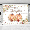 Hilioens 10×8ft Pumpkin Twins Baby Shower Backdrop Autumn Two Little Pumpkins are On The Way Fall Gender Reveal Photography Background Fall Floral Gold Dots Party Banner Decorations by Hilioens