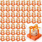 Thenshop 50 Pcs Clear Cupcake Boxes Individual 3.5 Inch, Orange by Thenshop
