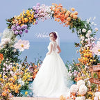 Wokceer Wedding Arch 8.5FT Round Backdrop Stand Gold Circle Balloon Arch - Image 3