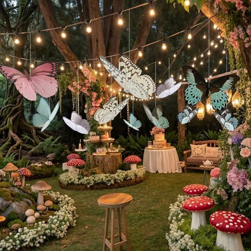 30 Pcs Large Butterfly Party Decoration 3D Vintage Hanging - Image 6
