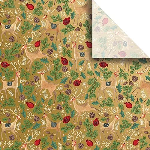 Jillson Roberts 20" x 30" Printed Christmas Gift Tissue, Reindeer Tapestry (48 Folded Sheets) by JillsonRoberts
