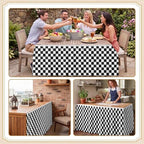 Sanwarm Table Skirt, 29" x 108", for Rectangular & Round Desk Checkered - Image 7
