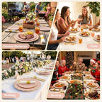 Glowserve Scalloped Plastic Plates Dinnerware Set 175 PCS for 25 Guests - Image 3