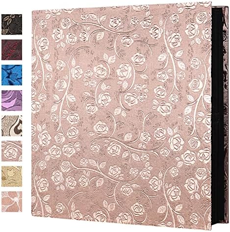 RECUTMS Photo Album 600 Pockets 4x6 Picture Book Leather Cover Gold Rose by RECUTMS