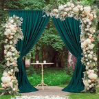 MEETSKY Green Backdrop Curtains,Party Backdrop Drapes,5ft x 7ft,2 Panels by MEETSKY