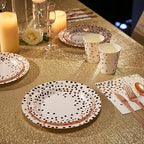 JOLLY PARTY White & Rose Gold Paper Plates 350PCS Disposable Dinnerware Set - Image 5