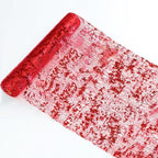 Snowkingdom Red Sparkly Table Runner Sequin Glitter Metallic Foil Mesh Runner 11 Inch x 100 Feet Romantic Wedding Reception Anniversary Birthday Party Bridal Shower Mother's Day Table Decoration - Image 2