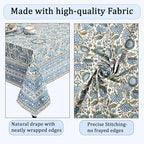 Ridhi Asparagus Green Hand Block Print Cotton Tablecloth 108 x 70 Inch - Image 6