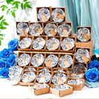 SiliFine 48 Pcs Wedding Favors for Guests Small Ceramic Bowls, Flower, Blue by SiliFine