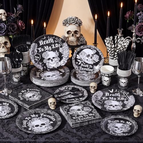 450 Pcs Tableware Set, Serve 50, Black and White, Death to My 20S - Image 4