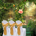 Gold Satin Chair Sashes Bows for Chair,7x108inchs,50pcs - Image 2
