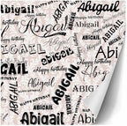 AOFUN Wrapping Paper Roll with Printed Name Wrapping Paper Roll with Printed Name Birthday Wrapping Funny Christmas Wrapping Paper Christmas Gift Wrapping 5 Rolls 58" x 23" - Image 3
