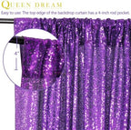 Purple Sequin Backdrop 8ft x 8ft Glitter Party Backdrop Curtains - Image 3