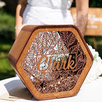2B1WEDDING Personalized Wedding Card Box - Rustic Decorations for Reception Ceremony - Wooden Card Box for Party, Bridal Shower Anniversary - Wedding Keepsake Box Gift Box for Cards for Money - Image 5