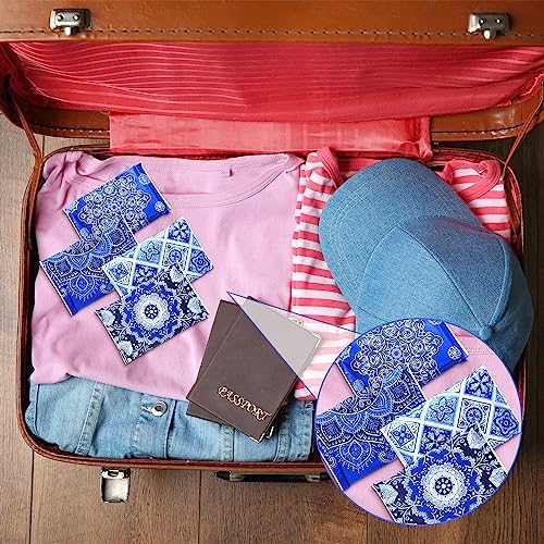 PerKoop 100 Pack Pocket Tissues Travel Slim Packs Small Facial Tissues Wallet Size Toilet Paper for Travel Guest Wedding Supplies, 4 Styles(Geometric Flower) - Image 5