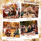 300 Pack 8 oz Gradient Brown Disposable Paper Cups for Thanksgiving Party - Image 6
