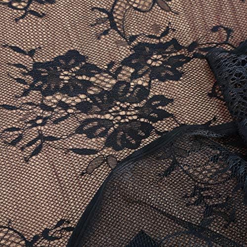 Black Tablecloth Lace Table Fabric 2pcs 60x120 Inch for Scary Movies - Image 6