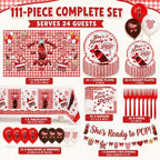 111Pcs She's Ready to Pop Baby Shower Decorations, Soda Pop Baby Shower Party Supplies for 24 Guests with Mom-to-Be Soda Bottle Backdrop, Banner, Balloons, Plates, Napkins and Forks - Image 2