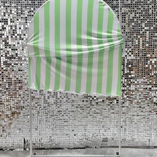 FiVan Arch Covers Stretchy Green Stripes Backdrop for Birthday Baby Shower Party Decoration 3x6ft Baptism Background Props - Image 4