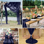 10 Pack 10ft Navy Blue Chiffon Table Runners Wedding Table Runner Sheer Romantic Tulle Table Runner for Christmas Wedding Bridal Tea Party Baby Shower Birthday Party Table Decorations(120 x 12 in) - Image 6