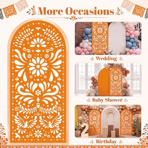 Gerrii 6 ft Cielito Lindo Arch Backdrop, All-in-one Stand up, Orange - Image 4
