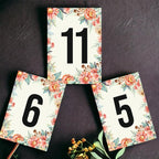 Peach Floral Design Table Number Cards Double Sided Party Table Numbers for Reception Baby Shower Anniversary Birthday Bridal Party 5x7 100 Pcs - Image 3
