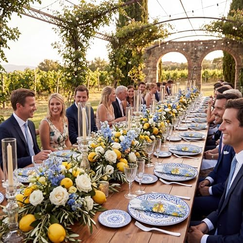 400 Pcs Capri Lemon Party Supplies for 100 Guests Disposable Set - Image 6