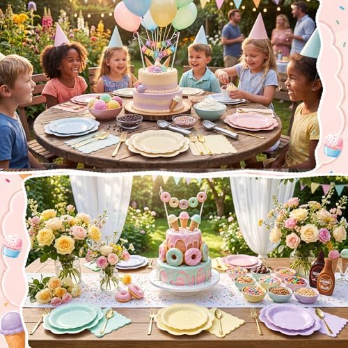 144 Pcs 48 Guests Sprinkle Confetti Party Plates and Napkins - Image 6