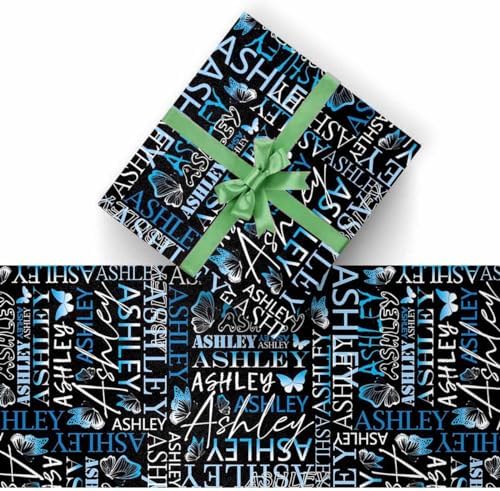 AOFUN Customized Wrapping Paper Personalized Name Text Wrapping Paper Happy Anniversary Wrapping Paper Kids Christmas Gift Wrap Gift Wrap Funny 3 Rolls 58" x 23" - Image 2
