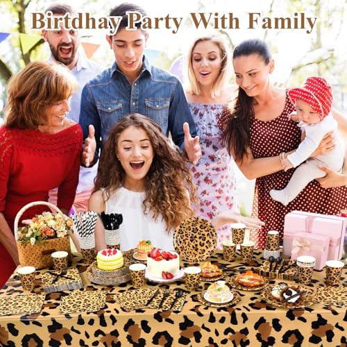 Funnymoom 452 Pcs Leopard Print Birthday Party Decoration Supplies Serve 50 - Image 5