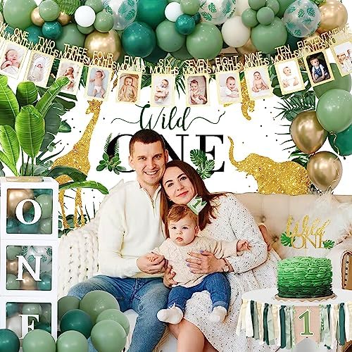 DCJHFJ Wild One Birthday Decorations for Boys Safari 1st Birthday Party - Image 5