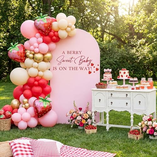 Hunnmingre A Berry Sweet Baby is on the Way Arch Backdrop Cover Decor - Image 5