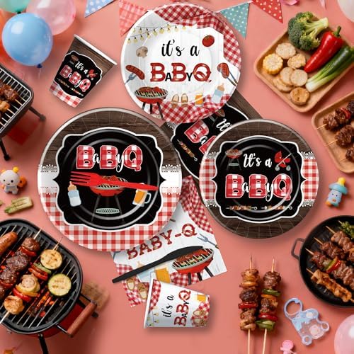 Baby Q Baby Shower Decorations, Red Gingham BBQ Baby Shower Supplies - Image 7