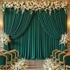 20x10FT Backdrop Curtains with Rod Pockets - Wrinkle Free Photo Stage Backdrop 4 Panels Curtains Drapes for Photography Wedding Party Baby Shower Decorations (Blackish Green) - Image 2