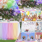 Suppromo Rainbow Table Skirt for Baby Shower Girl Birthday Party 9ft Tulle Tutu Table Skirt Decorations for Gender Reveal Unicorn Theme Party Decorations(L9(ft) H 30in, Rainbow) - Image 6