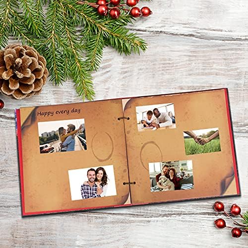 Scrapbook Photo Album, Our Adventure Scrap Book, 12 Inches by Inches Embossed Words Hard Cover Movie Up Travel Scrapbook for Anniversary, Wedding, Travelling, Baby Shower, etc (Scrapbook-Balloon) - Image 2