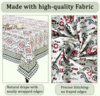 Ridhi Evergreen Ikat and Red Hand Block Print Cotton Rectangle Tablecloth 54x54 inch Reusable Table Cover Decorative Everyday Use for Dining Room, Farmhouse, Home Gift for Spring, Summer - Image 6