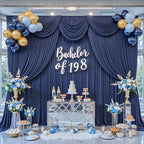 20x8ft Navy Blue Photo Backdrop Curtains for Parties Birthday Wrinkle Free Polyester Photoshoot Curtains Drapes Backdrop for Wedding Baby Shower Graduation Photography Background 4 Panels 5x8FT - Image 3