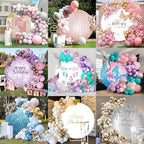 6.5x6.5ft Boy or Girl Gender Reveal Round Backdrop Blue Pink Little Feet Photography Background Circle Backdrop Cover Newborn Baby Shower Party Decoration Banner Polyester Photo Studio Props - Image 5