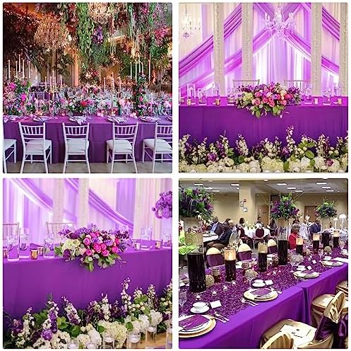 4 Pack Rectangle Tablecloth 60x102 Inch Purple Washable Polyester Table Cover for Wedding Dining Table Buffet Parties Banquet Decoration（Purple） - Image 6