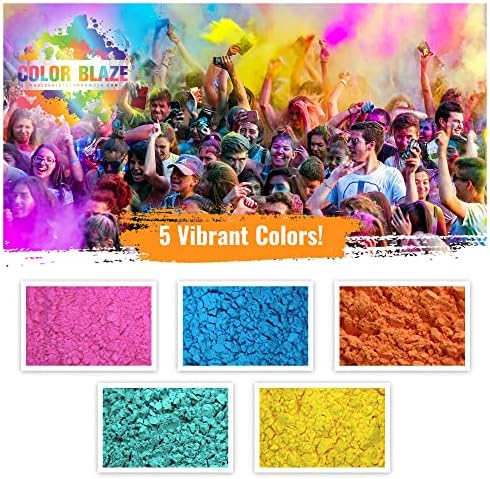 Color Blaze Holi Color Run Powder - 25 lbs Bulk - 5 Colors Multi-Mix Pack - Image 2
