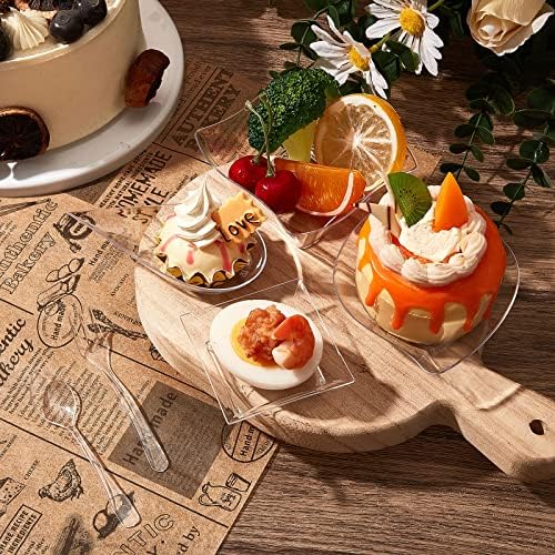 Tessco for you 800 Pcs Mini Appetizer Plates Classic Style Clear - Image 4