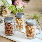Kate Aspen 36PCS Small 4 oz. Glass Jars with Lids and Handles, Mini Mason Jars Mugs, Drinking Glass and DIY Favor Decor, Wide Mouth - Image 2