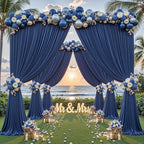 40ftx10ft Wrinkle Free Navy Blue Backdrop Curtain - 10 Feet Photography Backdrop Drapes, Silky Polyester Back Drop Cloth for Wedding Baby Shower Balloon Arch Background - Image 4