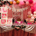Poise3EHome Fuchsia Pink Sequin Backdrop, 4 Panels 2x8ft Glitter Curtain for Weddings, Parties, Photo Booth Decor - Image 3