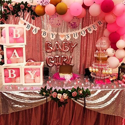Poise3EHome Fuchsia Pink Sequin Backdrop, 4 Panels 2x8ft Glitter Curtain for Weddings, Parties, Photo Booth Decor - Image 3